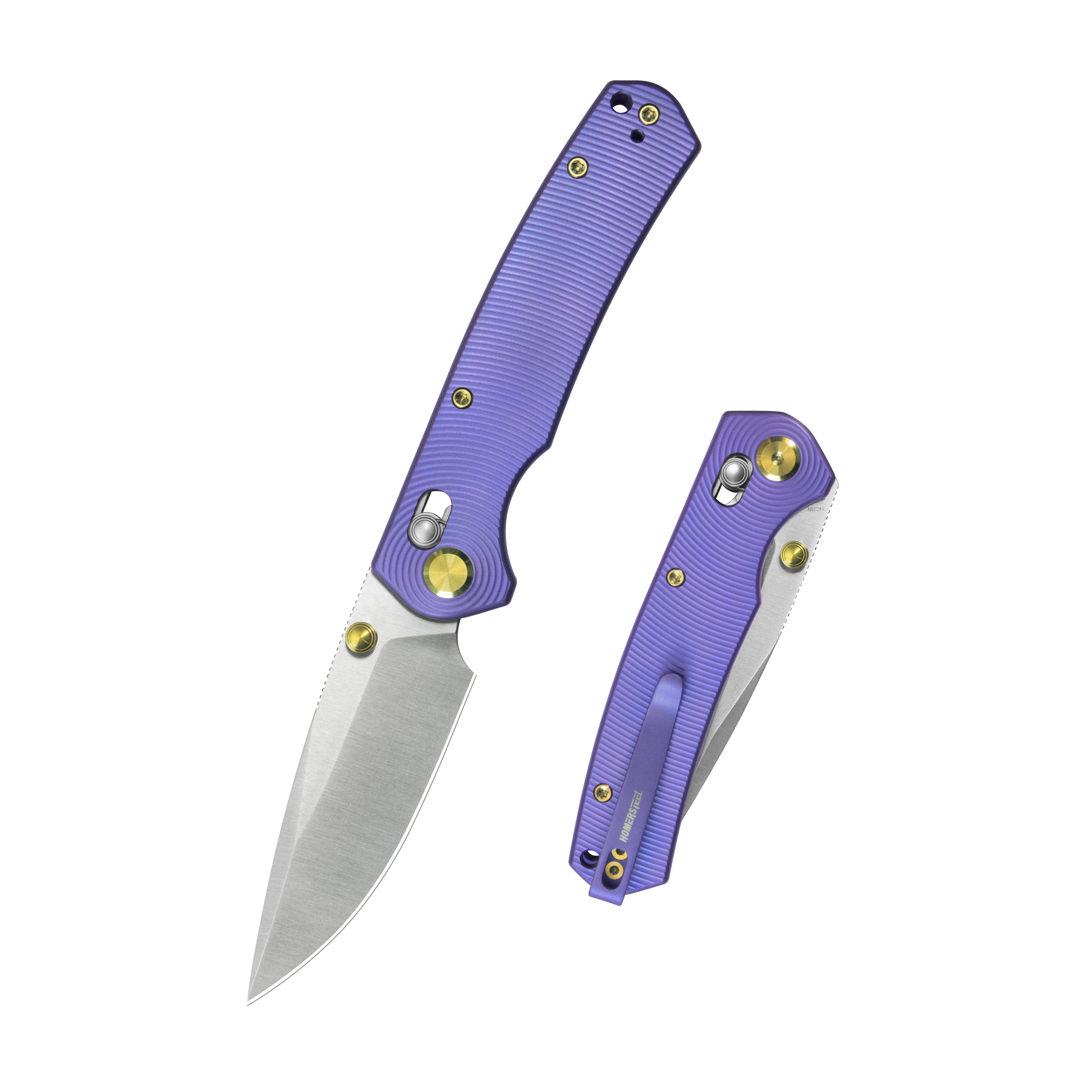Varex 101 Titanium 14C28N EDC Knife - Purple HS101BP | HomerSteel