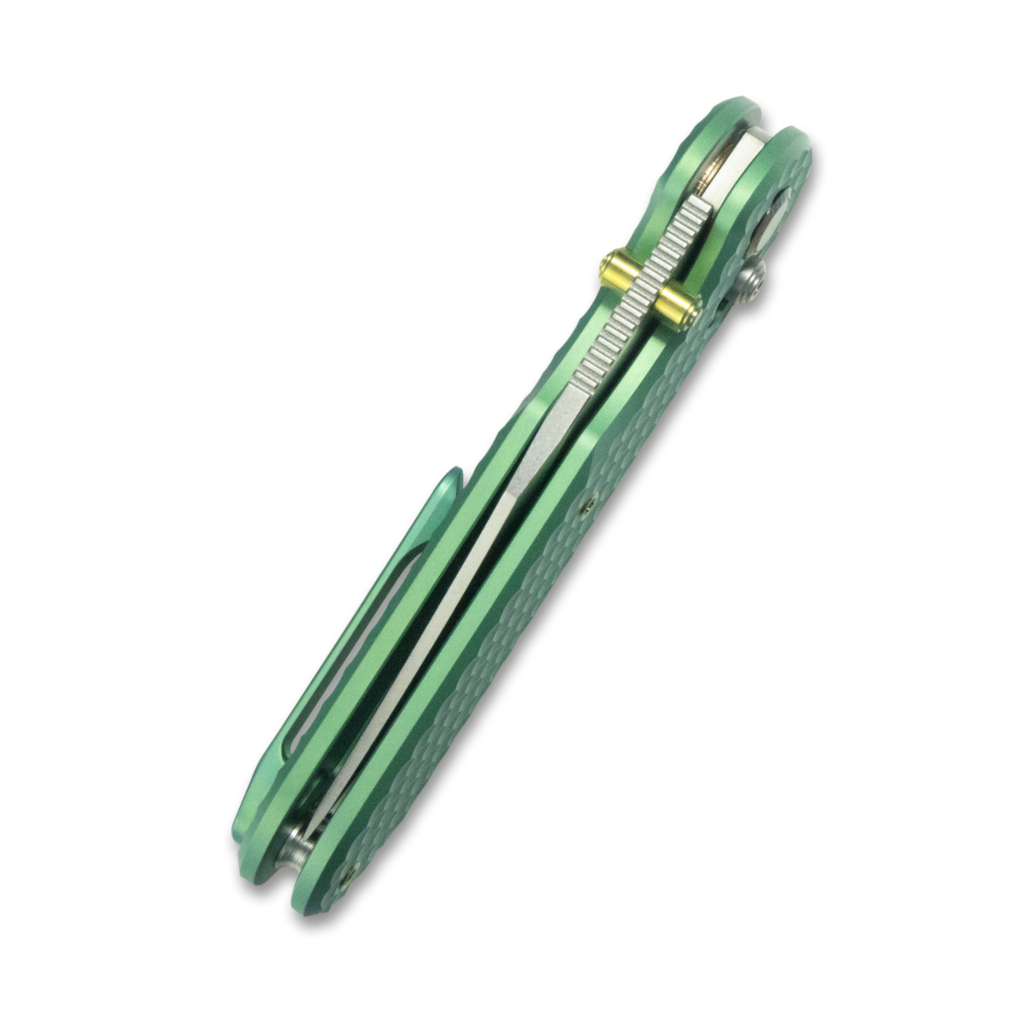 Geo knife Ethereal Cutter Axis lock Folding Knife Green 6AL4V Titanium Handle 3.0" Stonewash Bohler M390 Blade GEO2401H