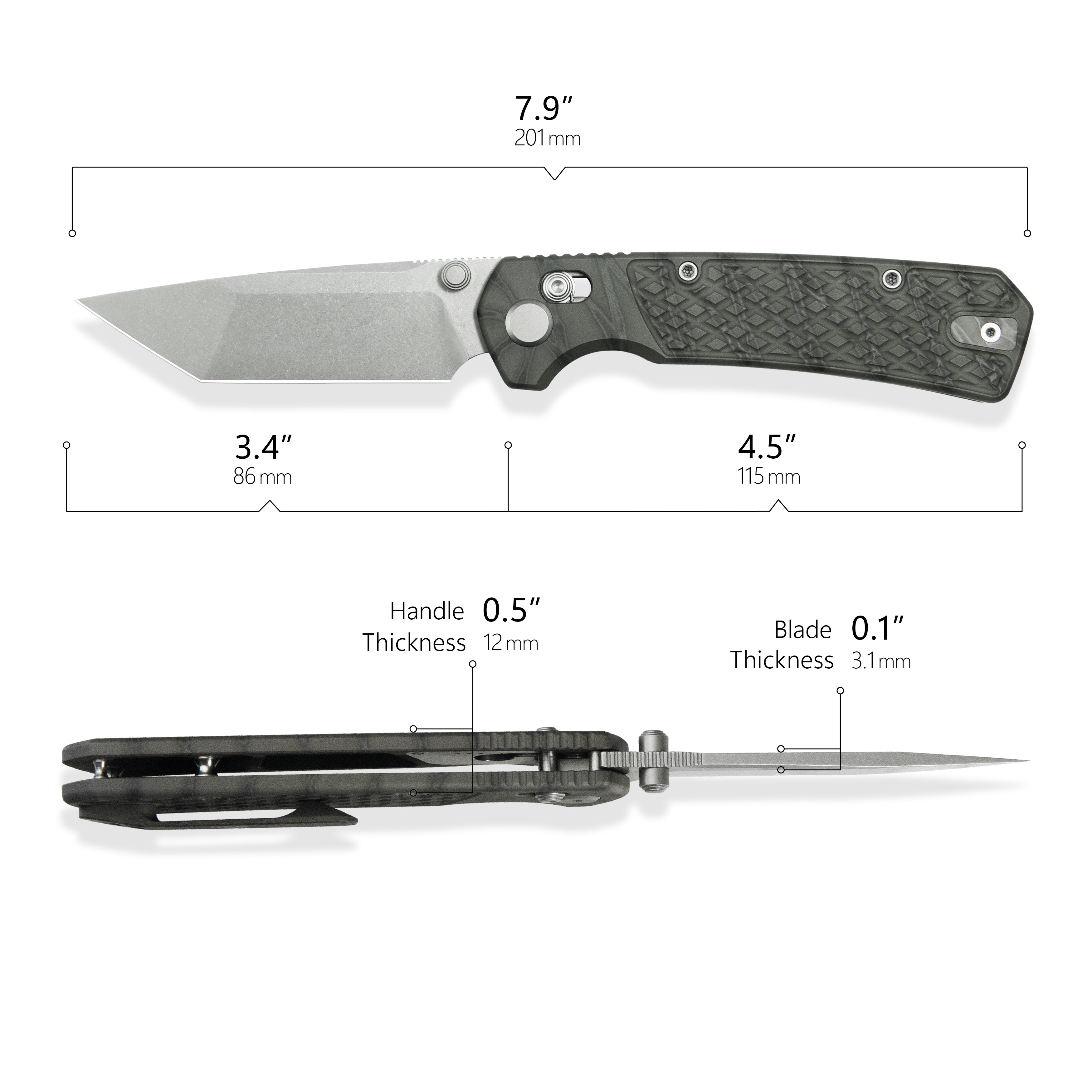 Geo knife Blaze Axis lock Folding Knife  Tiger Stripe Pattern Flamed 6AL4V Titanium Handle 3.4" Stonewash Bohler M390 Blade GEO2503C