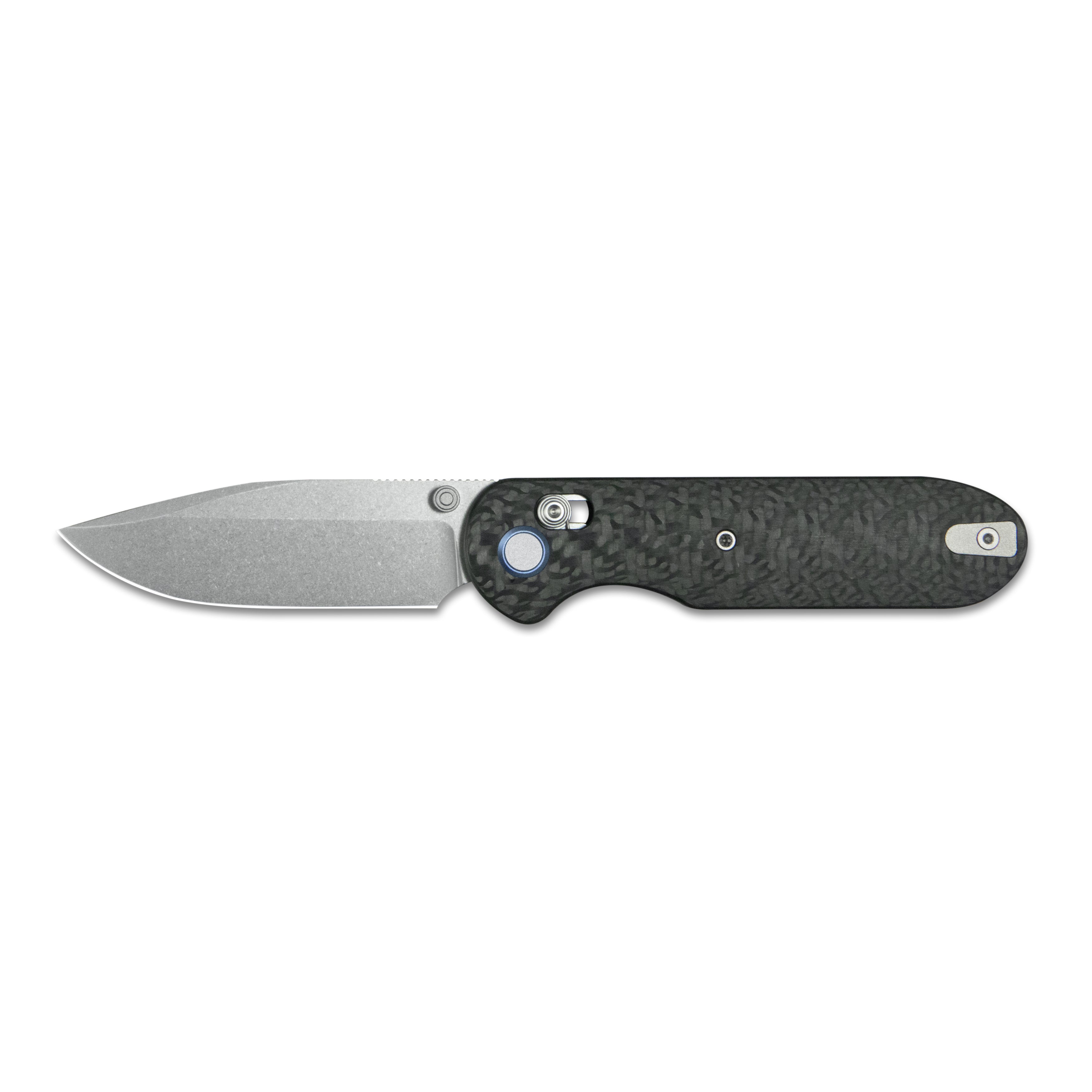 Geo knife Ethereal Cutter Axis lock Folding Knife Black Carbon fiber Handle 3.0" Stonewash Bohler M390 Blade GEO2402K