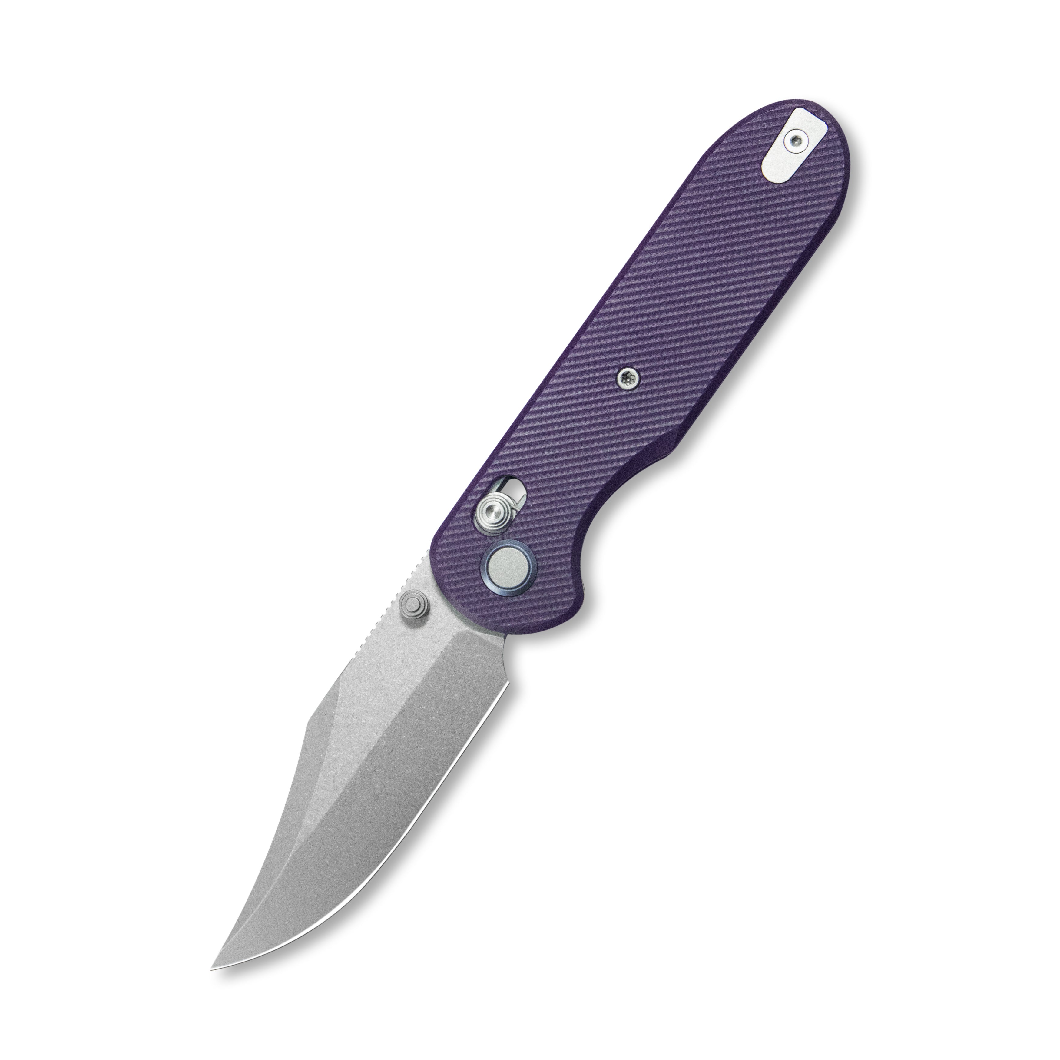 Geo knife Ethereal Cutter Axis lock Folding Knife Purple G10 Handle 3.0" Stonewash Bohler M390 Blade GEO2401L