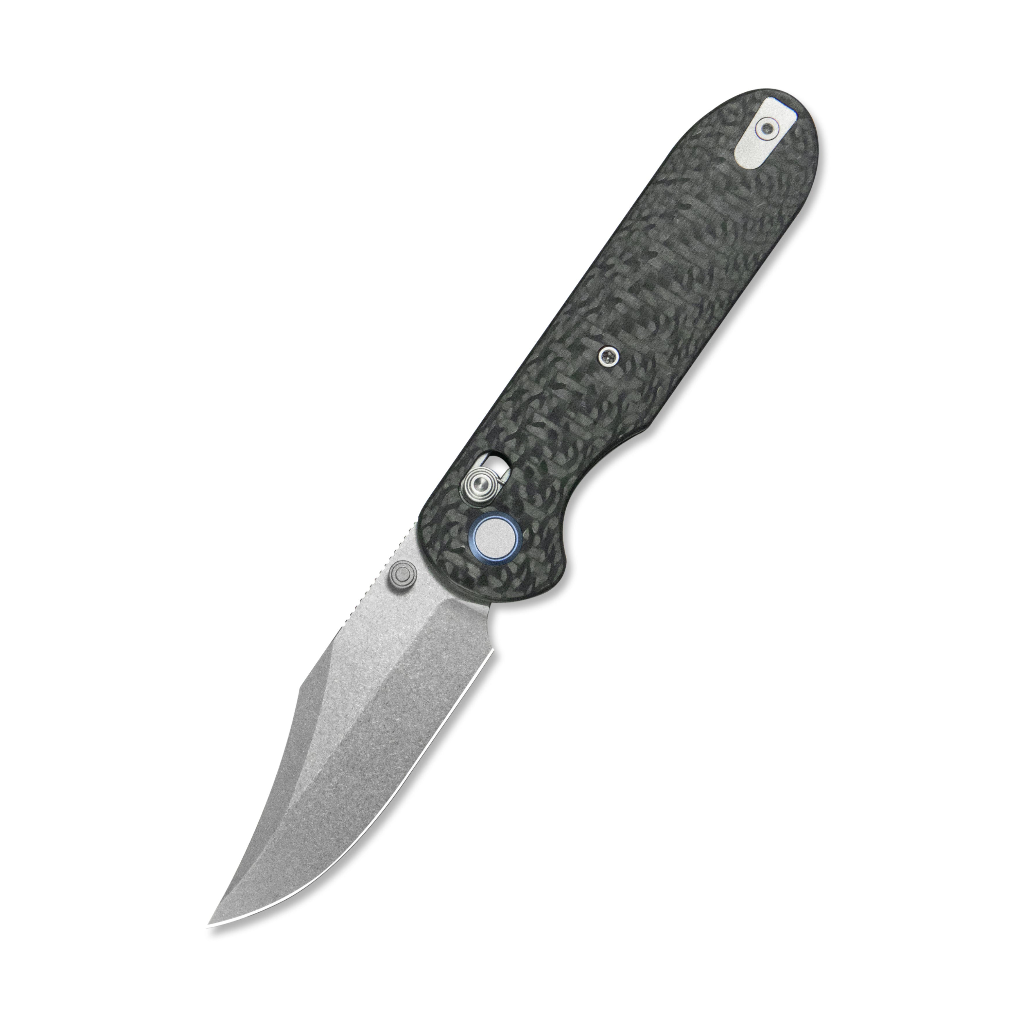 Geo knife Ethereal Cutter Axis lock Folding Knife Black Carbon Fiber Handle 3.0" Stonewash Bohler M390 Blade GEO2401K
