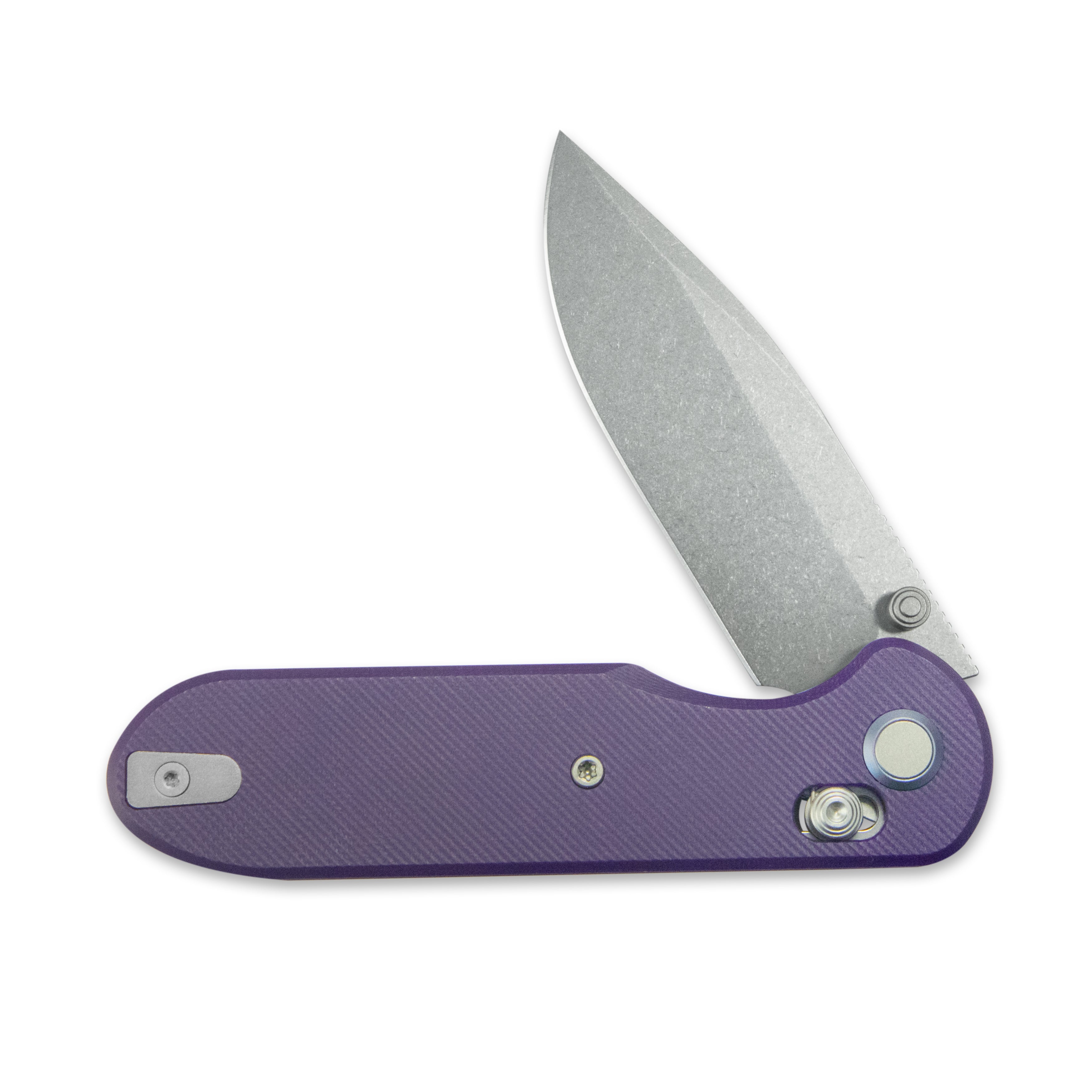 Geo knife Ethereal Cutter Axis lock Folding Knife Purple G10 Handle 3.0" Stonewash Bohler M390 Blade GEO2402L