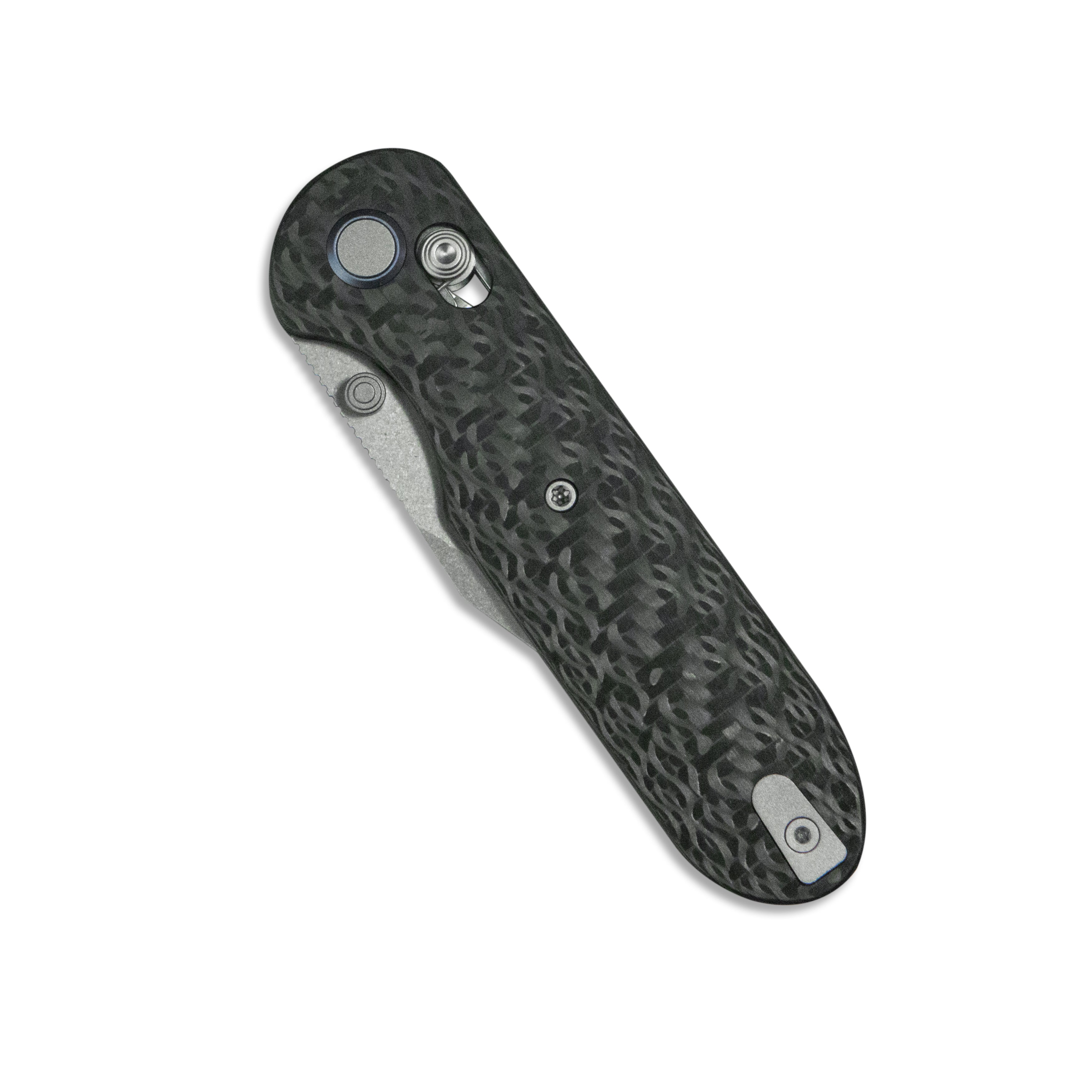 Geo knife Ethereal Cutter Axis lock Folding Knife Black Carbon Fiber Handle 3.0" Stonewash Bohler M390 Blade GEO2401K