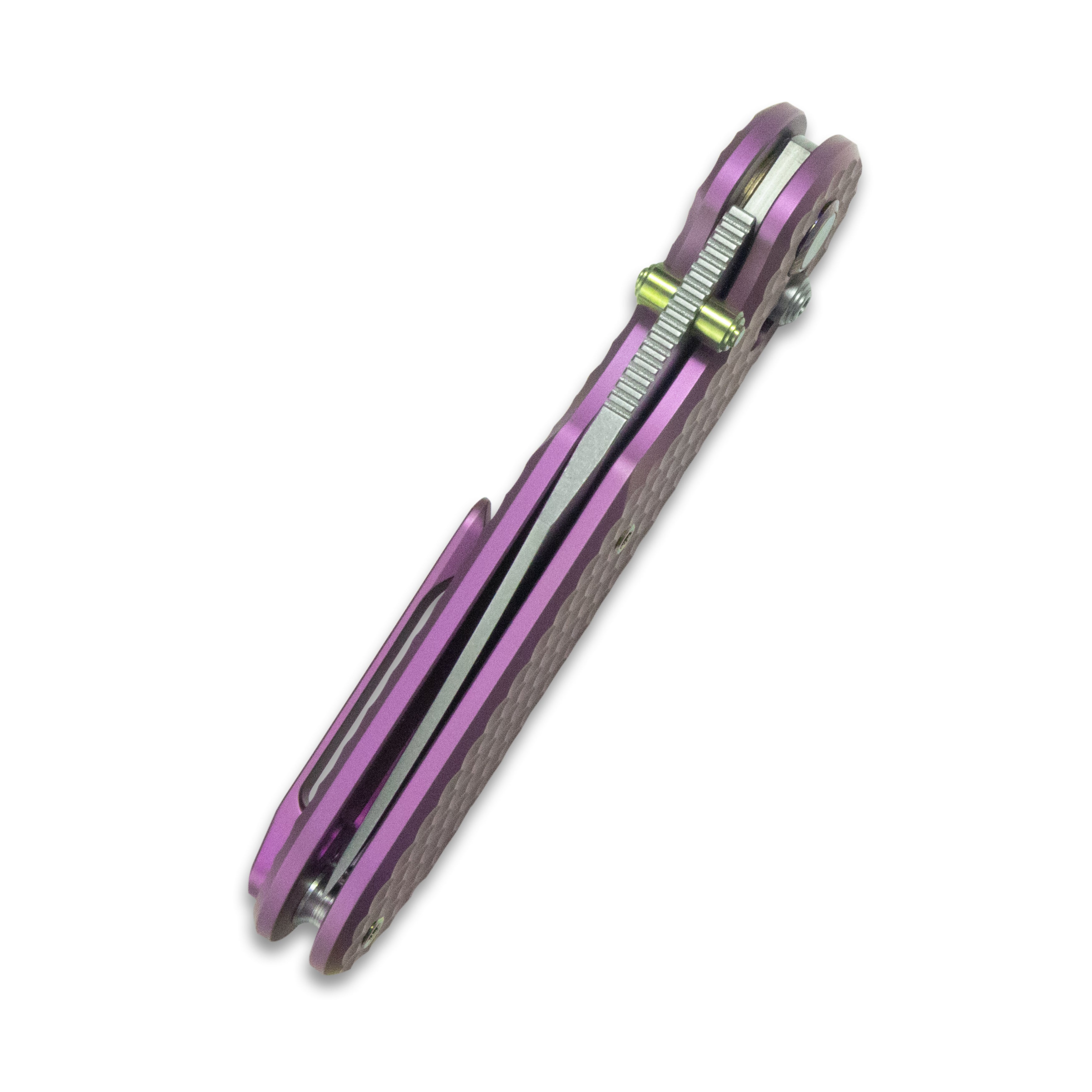 Geo knife Ethereal Cutter Axis lock Folding Knife Purple 6AL4V Titanium Handle 3.0" Stonewash Bohler M390 Blade GEO2401I