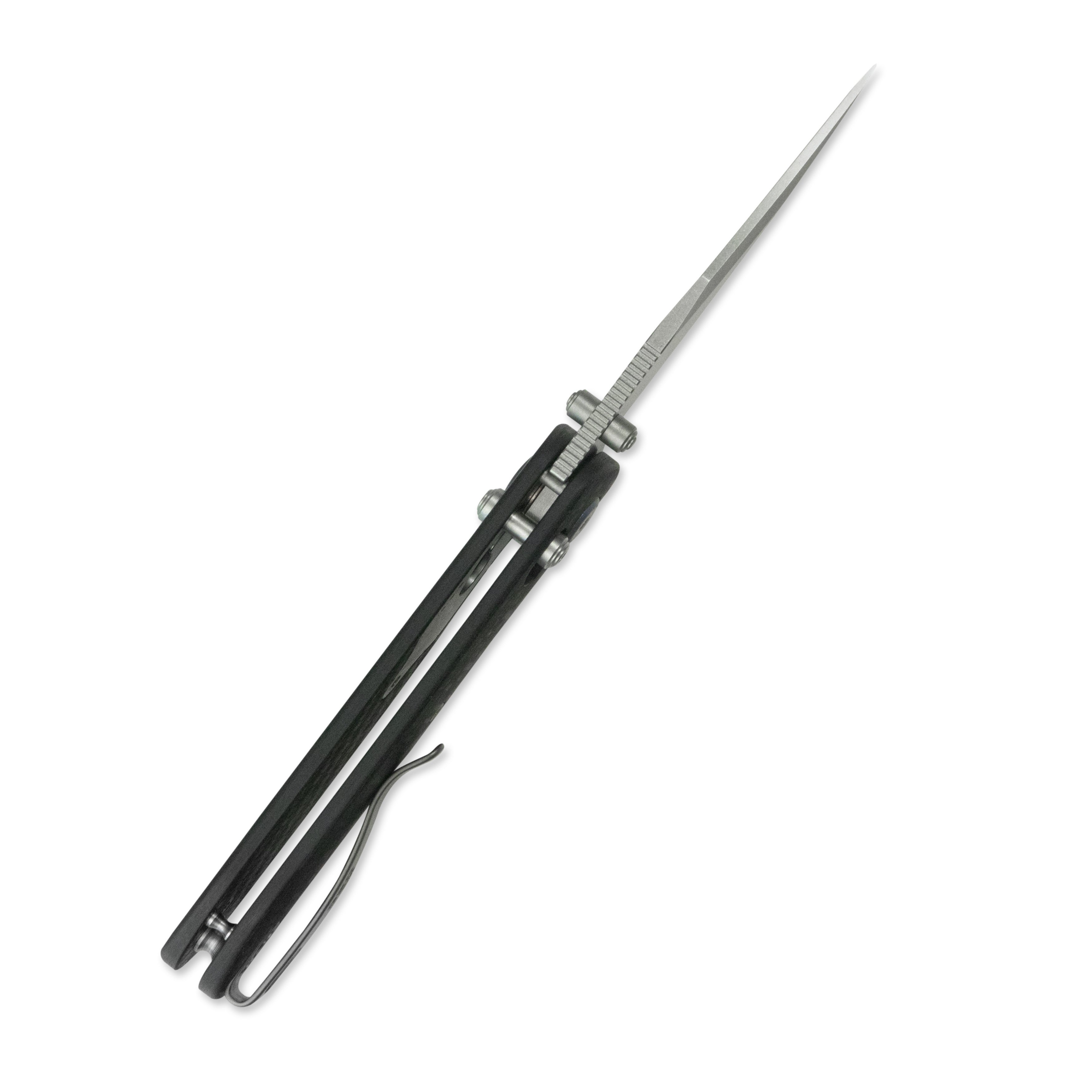 Geo knife Ethereal Cutter Axis lock Folding Knife Black Carbon Fiber Handle 3.0" Stonewash Bohler M390 Blade GEO2401K